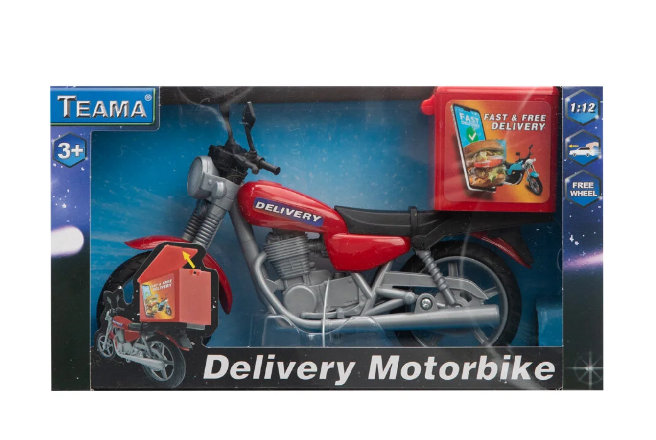 Model Plastik Kırmızı Kurye Motorsikleti