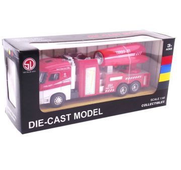 Die Cast Model Çek Bırak Turbo Jet İtfaiye Kamyonu