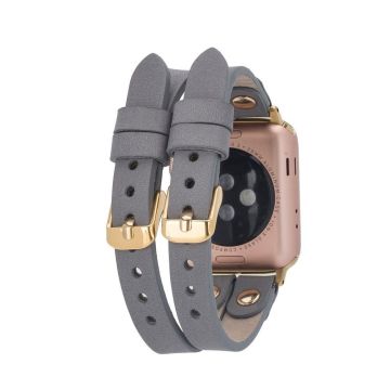Apple Watch Uyumlu Deri Kordon Ely Double Tour GT RST9