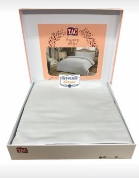 Taç Çift Kişilik Saten Nevresim Takımı Basic Gri