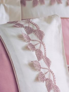 Cotton Box Brode Nakışlı Çift Kişilik Saten Nevresim Takımı Niobe Pembe