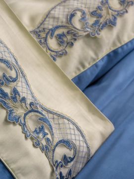 Cotton Box Brode Nakışlı Çift Kişilik Saten Nevresim Takımı Amaya Bej