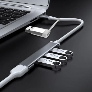 4 Port\'lu Bağlantı İstasyonu Ultra İnce USB Bölücü TYPE-C tipi Çoklu Arayüz Adaptörü Multi Usb Çoklayıcı