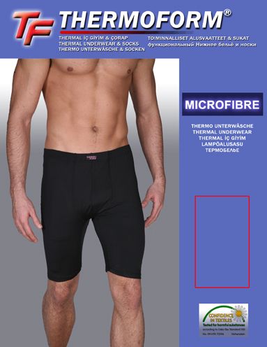 Thermoform Termal  Siyah Uzun Boxer