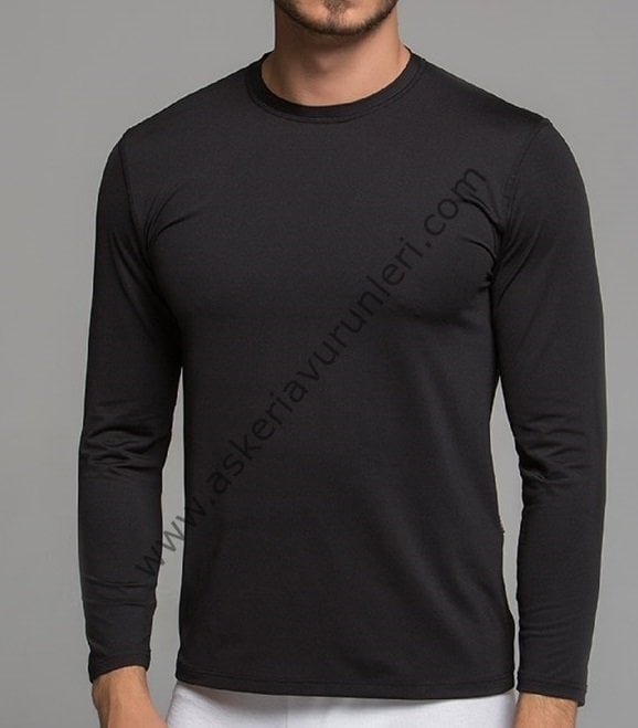 Thermoform Termal T-shirt Uzun Kollu Siyah