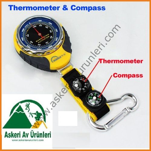 Yürüyüş Dağcılık Pusula Termometre Carabiner ile Altimetre Barometre