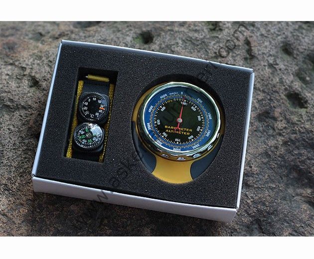 Yürüyüş Dağcılık Pusula Termometre Carabiner ile Altimetre Barometre