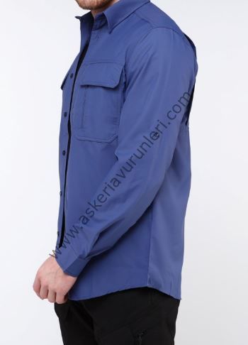 Commander Taktikal Likralı Gömlek Mavi