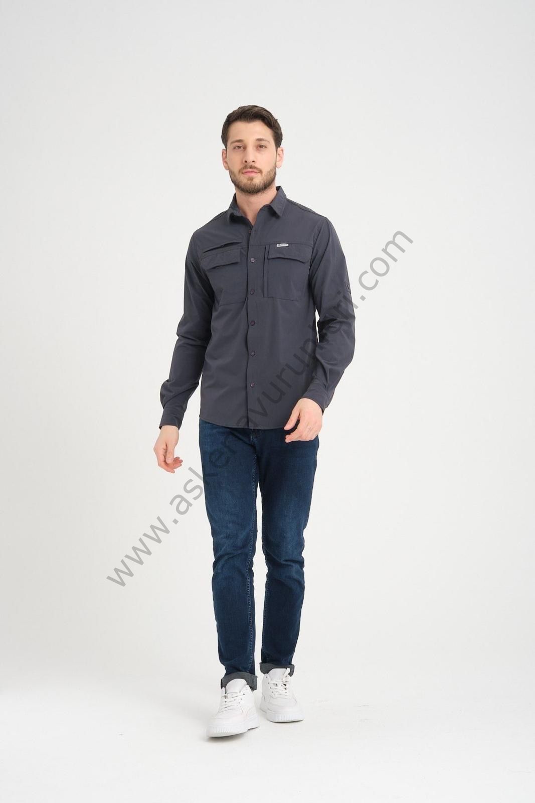 TAD GEAR TAKTİKAL CEPLİ LİKRALI GÖMLEK ANTRASİT GRİ