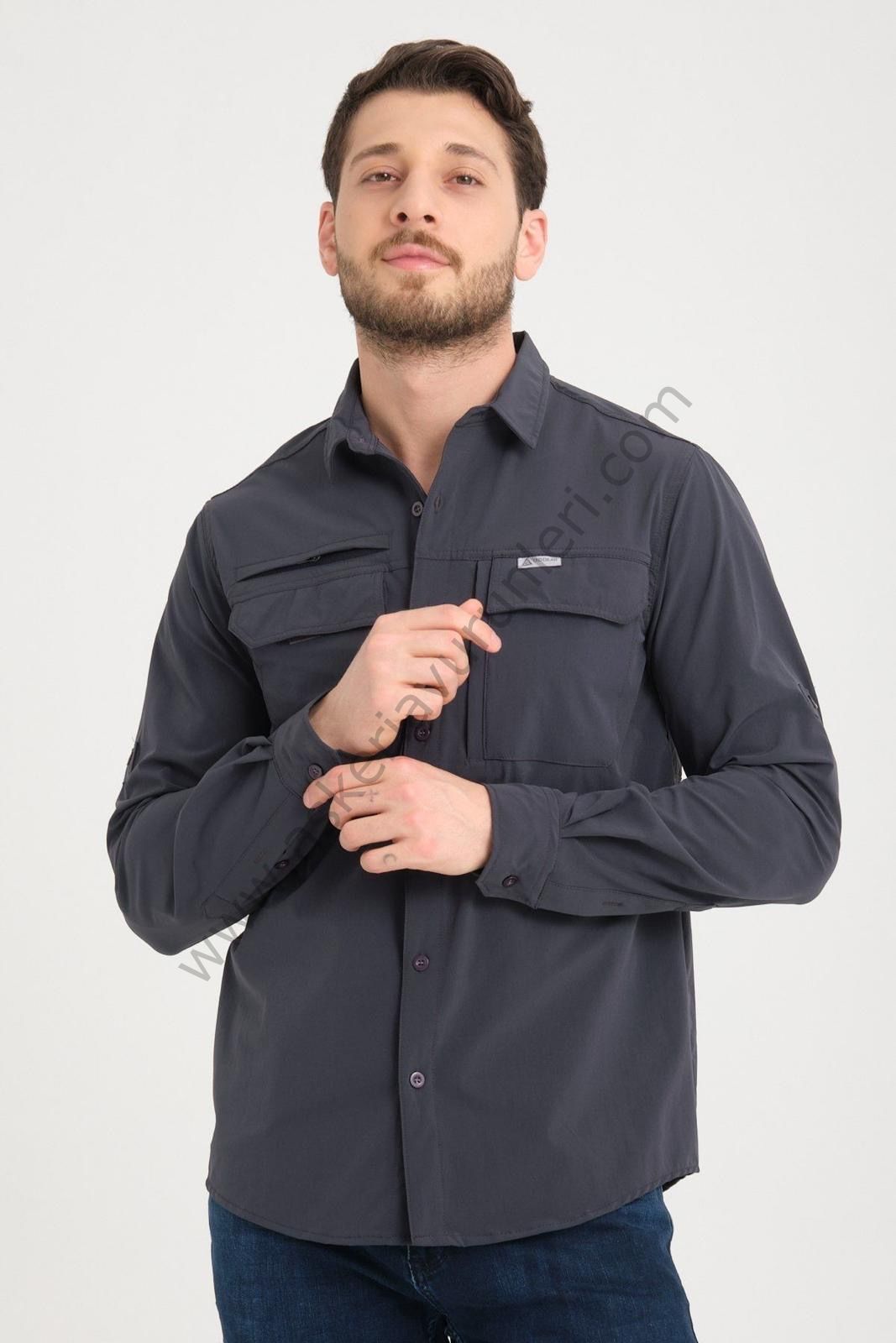 TAD GEAR TAKTİKAL CEPLİ LİKRALI GÖMLEK ANTRASİT GRİ