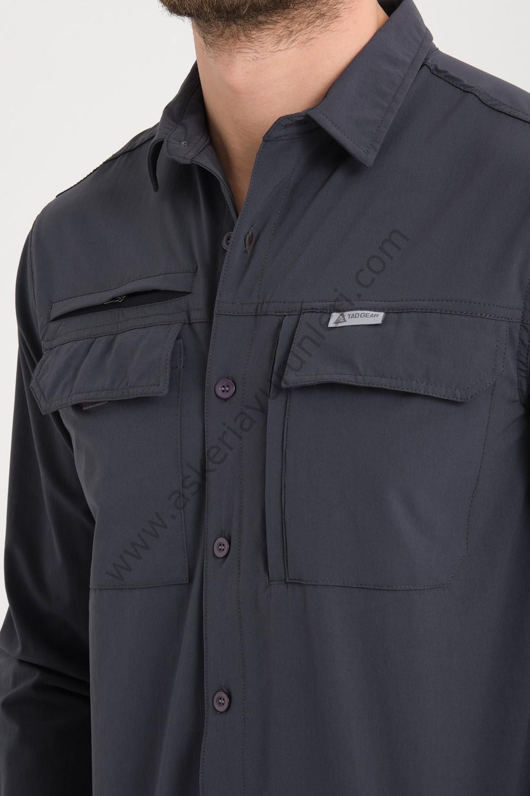 TAD GEAR TAKTİKAL CEPLİ LİKRALI GÖMLEK ANTRASİT GRİ