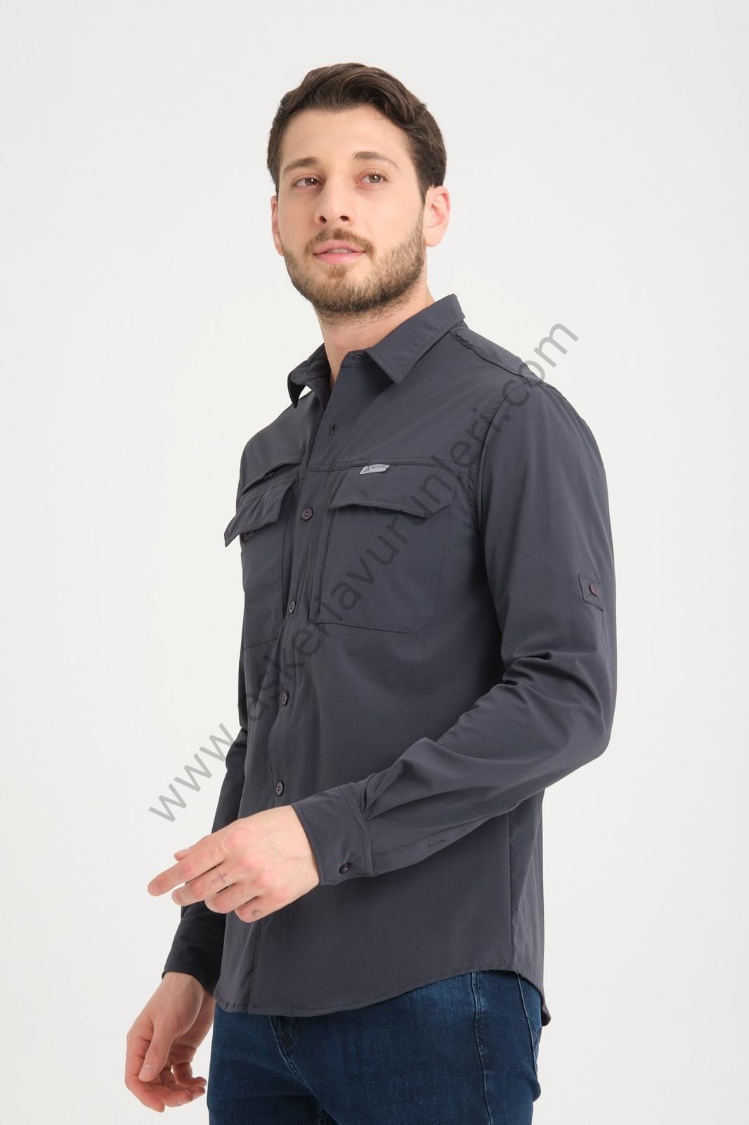 TAD GEAR TAKTİKAL CEPLİ LİKRALI GÖMLEK ANTRASİT GRİ