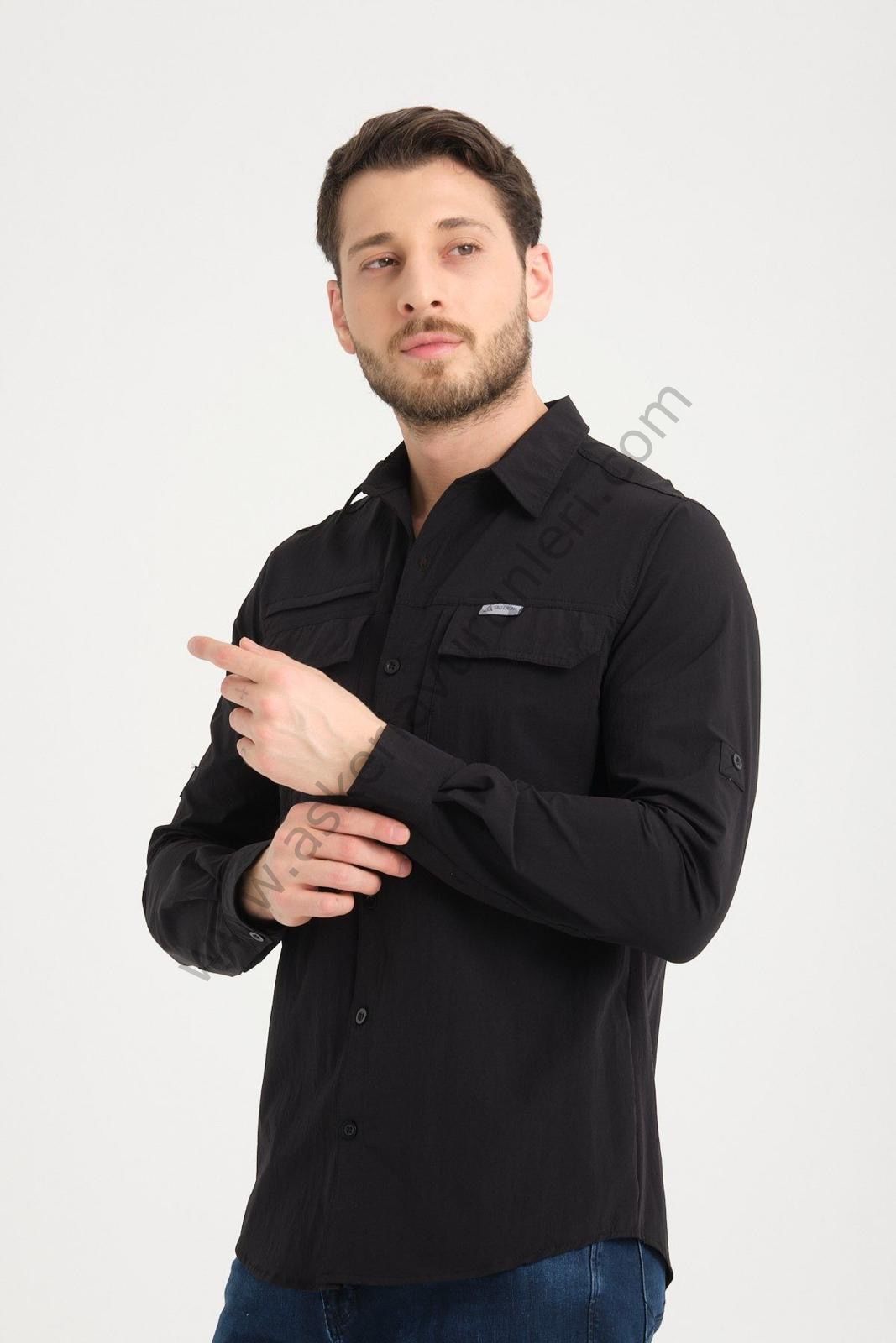 TAD GEAR TAKTİKAL CEPLİ LİKRALI GÖMLEK SİYAH