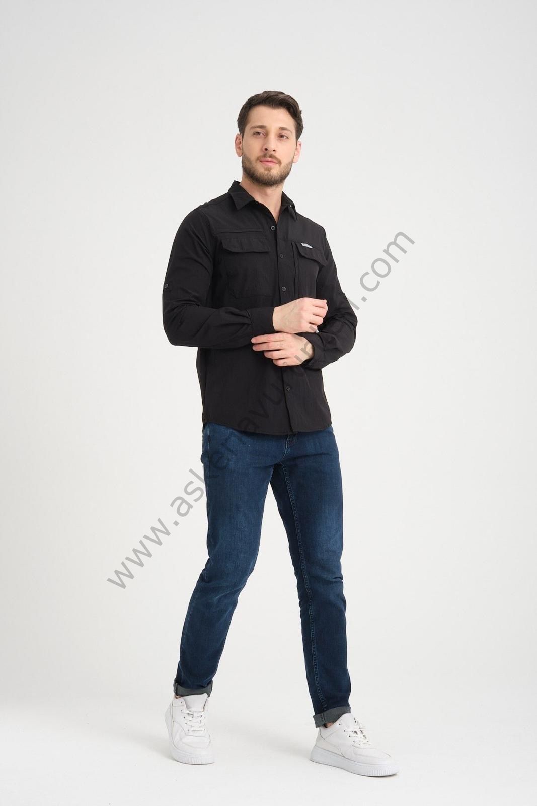 TAD GEAR TAKTİKAL CEPLİ LİKRALI GÖMLEK SİYAH