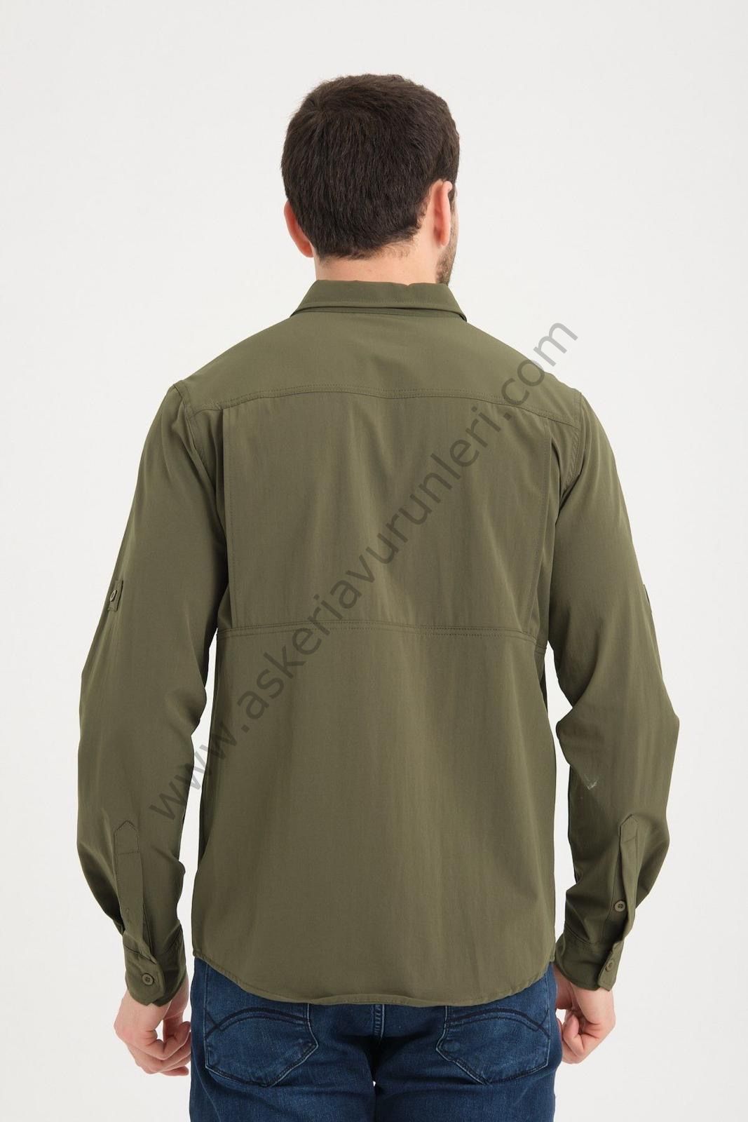 TAD GEAR TAKTİKAL CEPLİ LİKRALI GÖMLEK YEŞİL