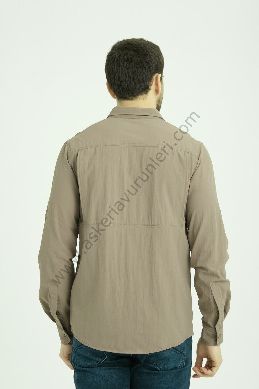 TAD GEAR TAKTİKAL CEPLİ LİKRALI GÖMLEK ANTRASİT BEJ