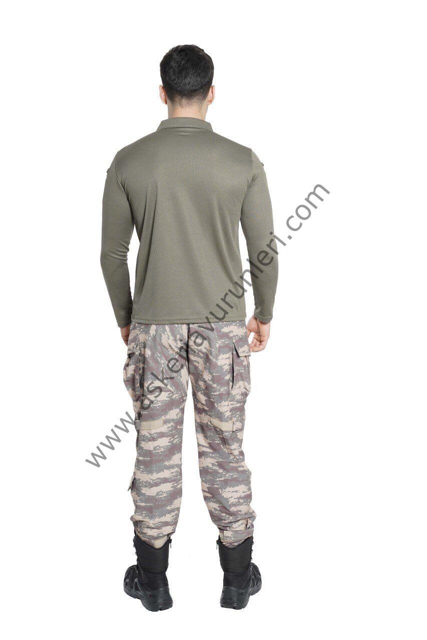 Taktikal Uzun Kollu Polo Yaka Tişört