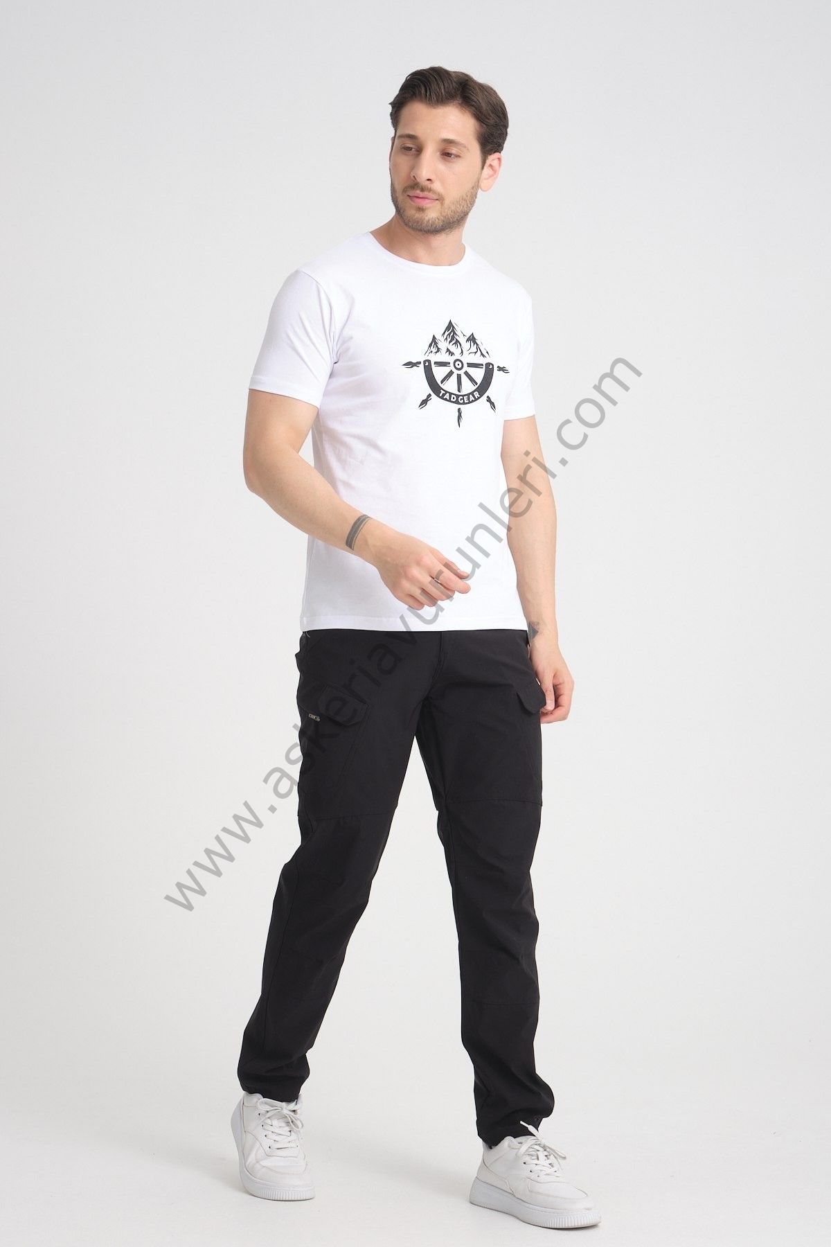 Tad Gear Tactical Series %95 Pamuk Penye Beyaz Tişört