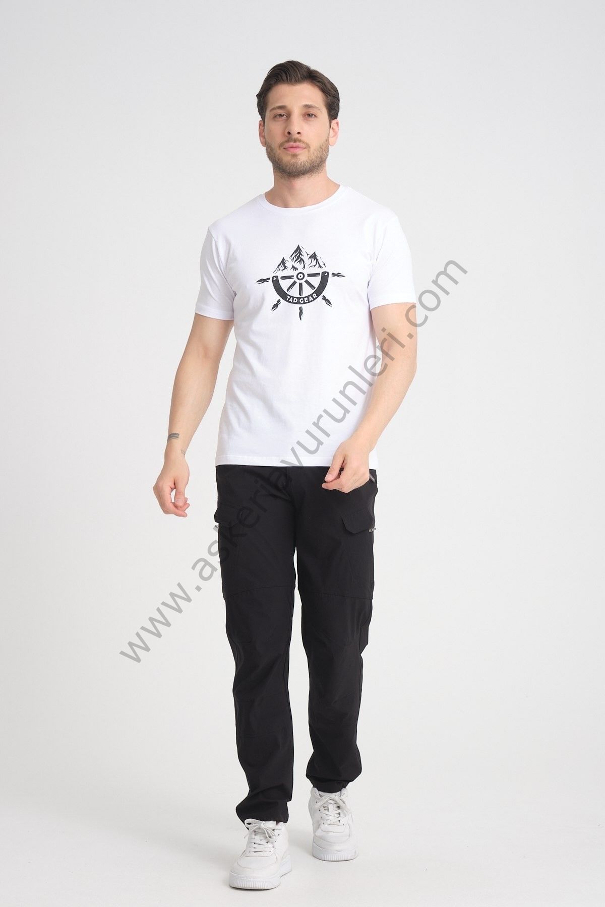 Tad Gear Tactical Series %95 Pamuk Penye Beyaz Tişört