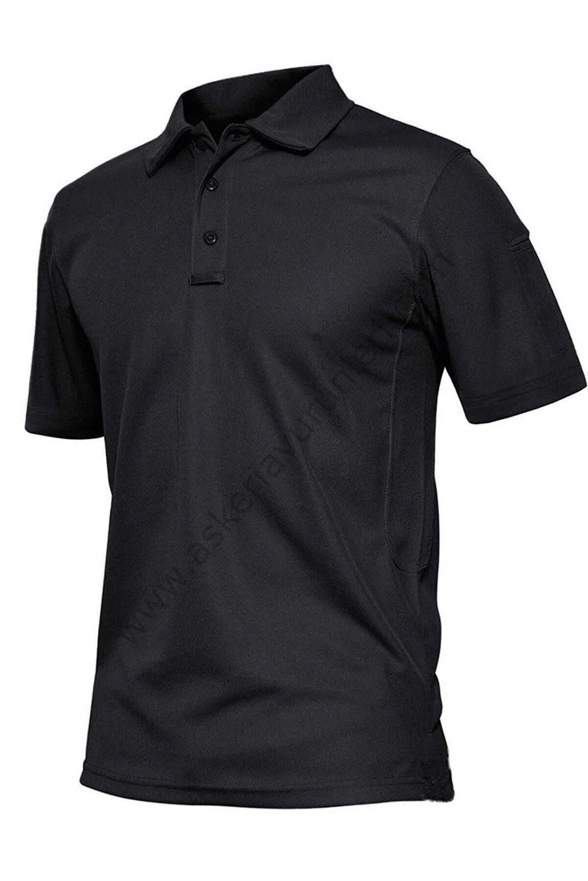Taktikal Polo Yakalı Kolları Cırtlı T-Shirt