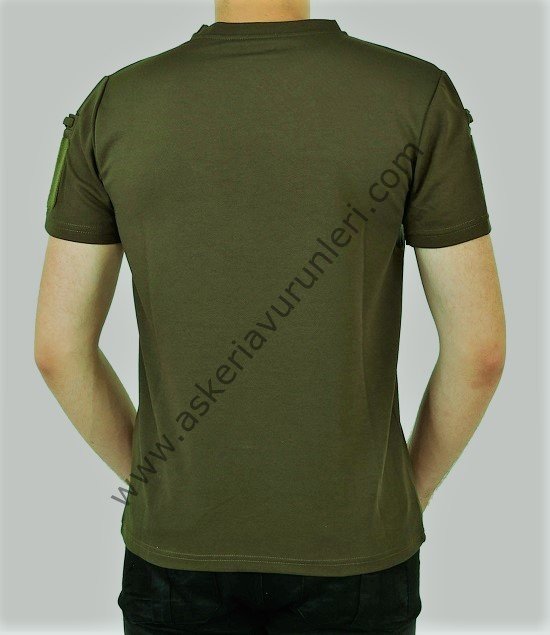 Taktikal Kolları Cırtlı  Bisiklet Yaka T-shirt