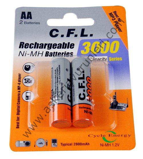 CFL 3000 AA ŞARJLI KALEM PİL 2li