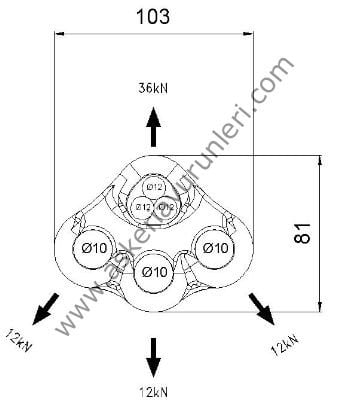 CLIMBING TECHNOLOGY L637 3 DELIKLI MAVI ALUM. DAGITIM PLAKASI 36KN