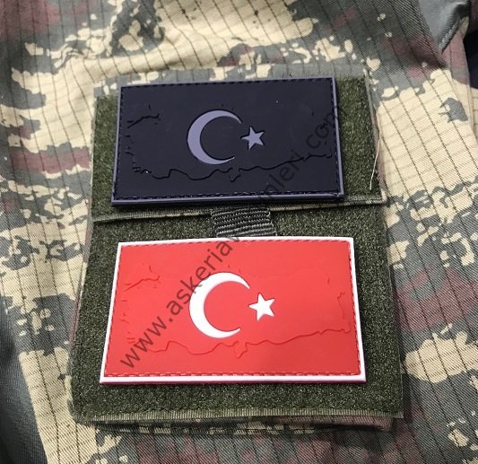 3d Slikonlu Türkiye Haritalı Bayrak Arma Peç