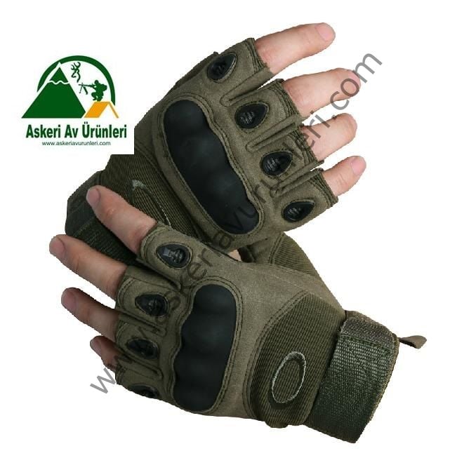 Tactical Kesik Parmak Eldiven Yeşil