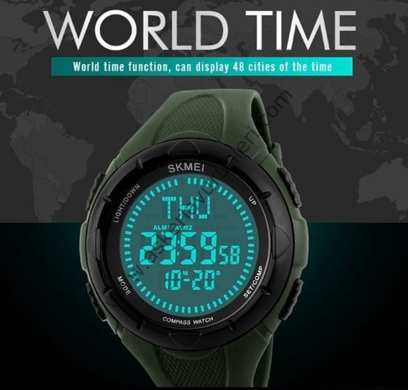 SKMEİ DİJİTAL PUSULALI  ARMY SAAT
