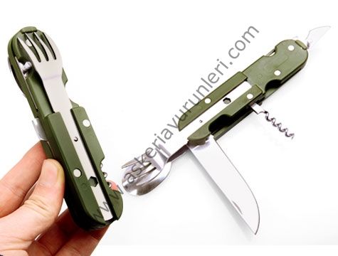 Çok Fonksiyonlu Kaşık Çatal Yaşam Seti Çakı Bıçak