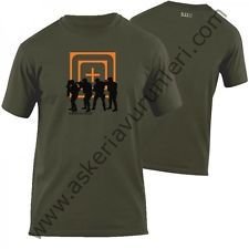 5.11 CROSS HAIR STACKED OD GREEN T-SHIRT