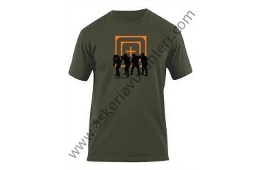 5.11 CROSS HAIR STACKED OD GREEN T-SHIRT