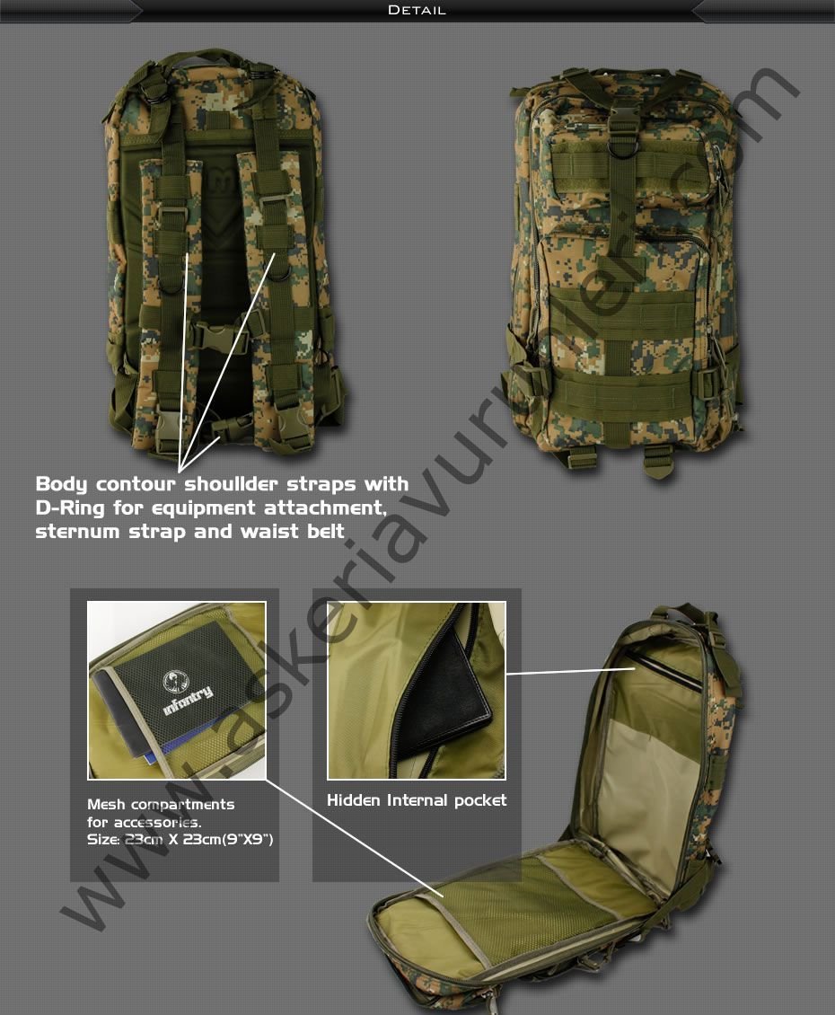 USA Tactical Küçük Boy Çanta [ Dijital Yeşil Kamuflaj )