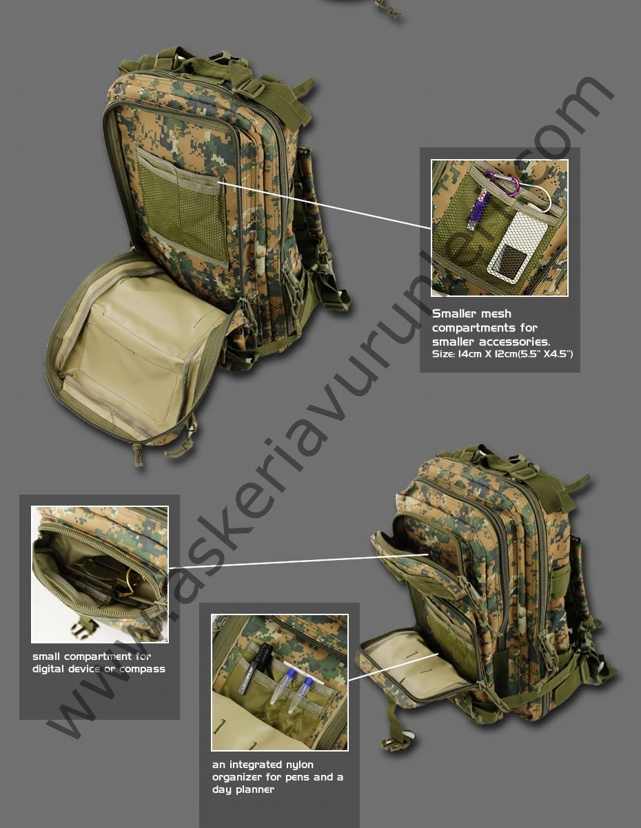 USA Tactical Küçük Boy Çanta [ Dijital Yeşil Kamuflaj )