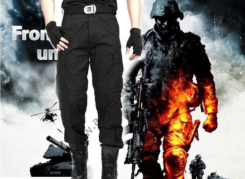 Amerikan Siyah Renk Taktikal Pantolon