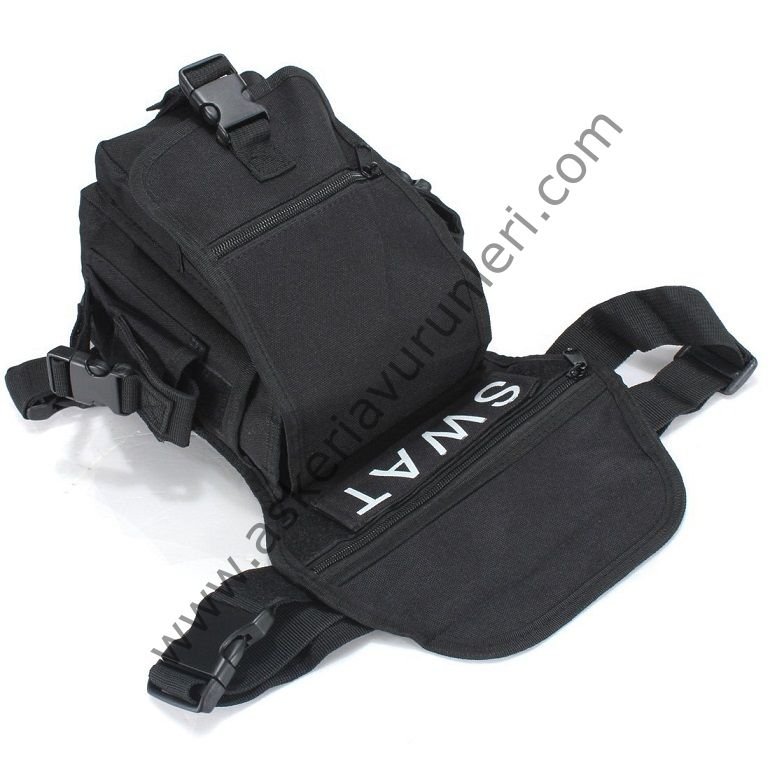 SWAT Purpose Shoulder Bag/Leg Bag Black ( Bel ve Bacağa Takılabilen Çanta ) Siyah Renk