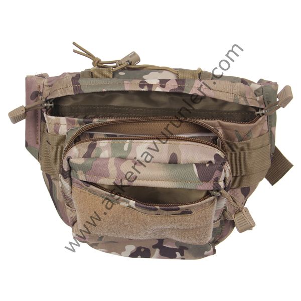 Military Tactical Bel Çantası Multi-Cam [ Hardal Kamuflajı ]