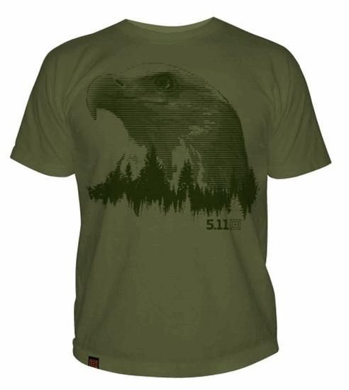 5.11 CROSS HAIR STACKED OD GREEN T-SHIRT