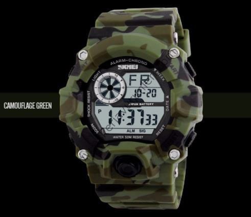 Su Geçirmez Skmei Marka  Kamuflaj Saat