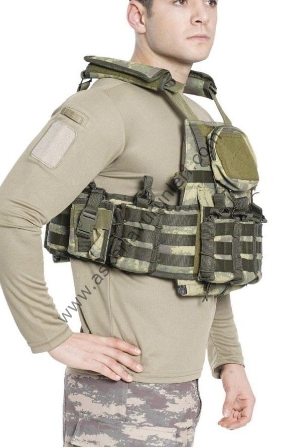 FırtınaTaktikal Çelik Plaka Takılabilen TSK Kamuflaj Desenli Hucum Yeleği