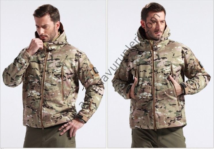 Shark Skin Soft Shell Jacket > İçi Polarlı Su Geçirmez Mont