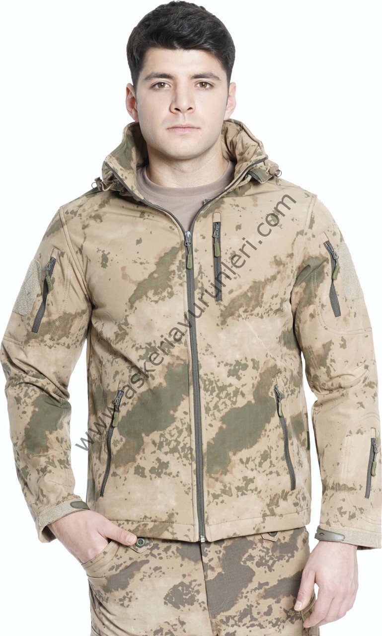 Taktikal Jandarma Kamuflaj Softshell Mont