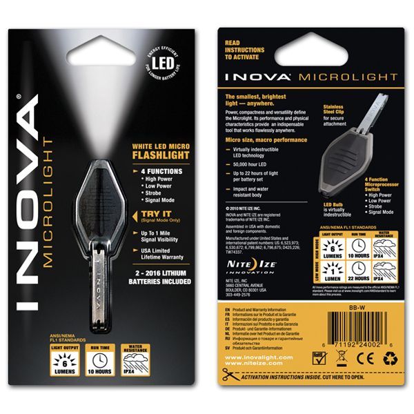 Inova Flashlights Microlight Micro Led Şeffaf Beyaz