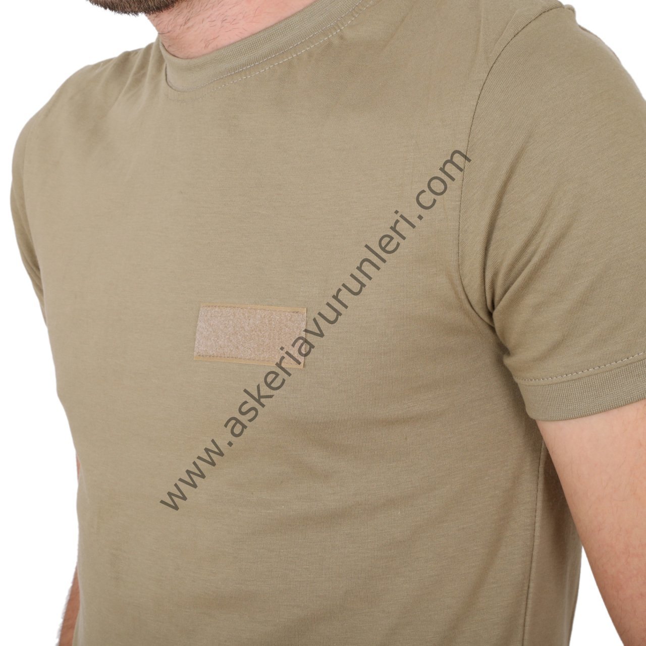 Yeni Tip Cırtlı Yarım Kol Fanila Bej