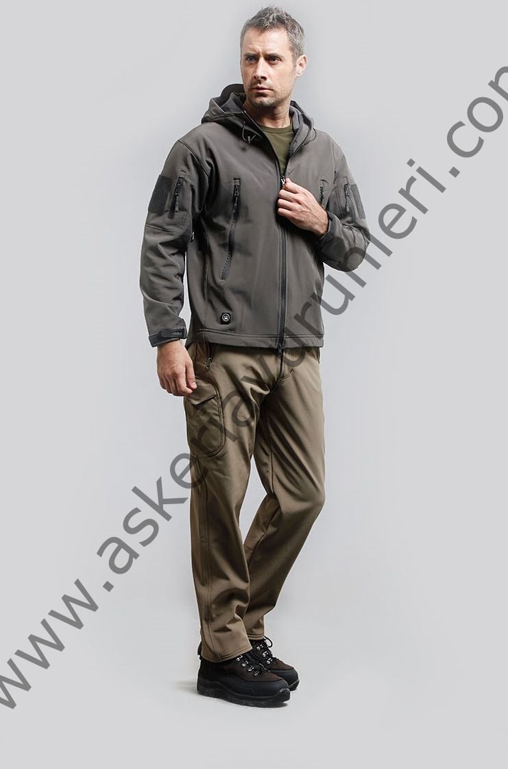 Shark Skin Soft Shell Jacket > İçi Polarlı Su Geçirmez Mont