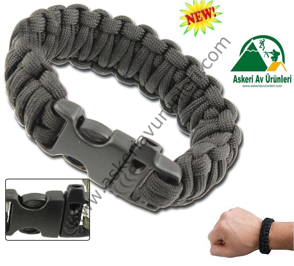 PARACORD SURVİVAL PARAŞÜT İPİ DÜDÜKLÜ BİLEKLİK