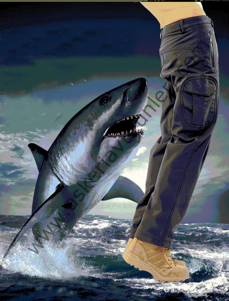 Men's Winter Fishing Suit - Shark Skin Soft Shell Fleece Set, Waterproof & Windproof For Outdoor Camping-590327