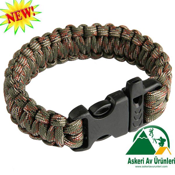 PARACORD SURVİVAL PARAŞÜT İPİ DÜDÜKLÜ BİLEKLİK