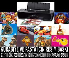 PASTA  VE KURABIYELER İÇİN RESİM BASKI İSTEDİĞİNİZ GÖRSELİ A4 BOYUTUNDA BASALIM